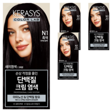 케라시스 단백질 크림 염모제 120g, 내추럴블랙, 4개