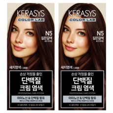 케라시스 단백질 크림 염모제 120g, 초코브라운, 2개
