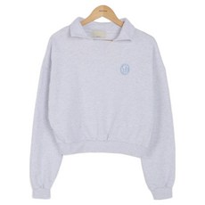 빼빼 여성용 카라넥 자수레터링 맨투맨