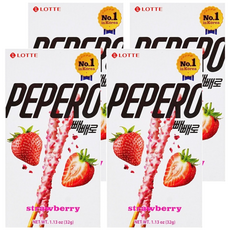 LOTTE 樂天 PEPERO草莓脆粒餅乾棒, 32g, 4盒