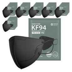 리벤스 에버퓨어 황사방역 마스크 대형 KF94, 5개입, 100개, 블랙
