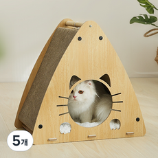 김멍냥 고양이 삼각김밥 스크래쳐 하우스, 혼합색상, 5개