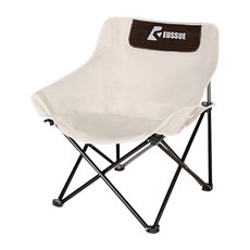 EUSSUE 高密度牛津布 免安裝快速收合摺疊露營月亮椅 + 收納袋, 1個, 米白色