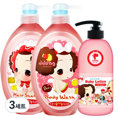 뚱 유아 대용량 바디워시 + 샴푸 + 로션 세트, 3세트