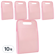 오피스연 손잡이 아코디언 휴대용 파일 케이스 A4, 10개, 핑크