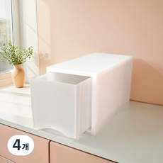 사이드 서랍장 1단, 화이트, 4개