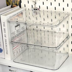 Day Rhythm 附蓋收納整理盒 多用途收納盒, 1個, 透明
