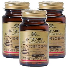 SOLGAR 葉酸錠 400mcg, 100片, 3個