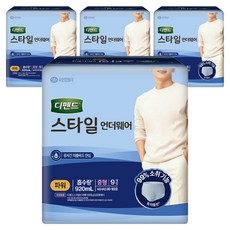 디펜드 남성용 스타일 언더웨어 성인기저귀 파워, 중형, 9개입, 4개