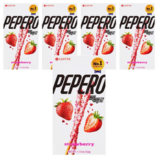 LOTTE 樂天 PEPERO草莓脆粒餅乾棒, 32g, 5盒