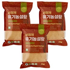 잘레스 비정제 유기농 설탕, 3개, 3kg