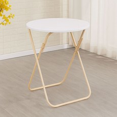 가구느낌 원형 철제 나인 2인 접이식 테이블 600, 베이지