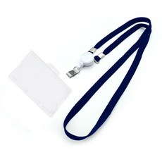 生活智慧 名牌 員工證 掛繩 伸縮扣 證件套組, 海軍藍, 1套