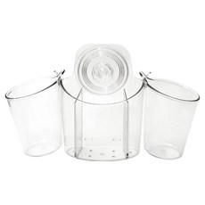 UdiLife 優的生活大師 hold 掛 雙杯牙刷架 5號 可瀝水 24.5 x 6 x 15cm, 透明色, 1個