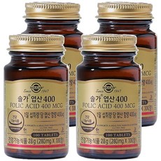 SOLGAR 葉酸錠 400mcg, 100顆, 4罐