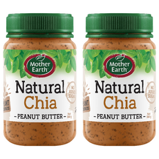Mother Earth 紐西蘭奇亞籽花生醬 無添加砂糖、人工色素和香料, 380g, 2罐