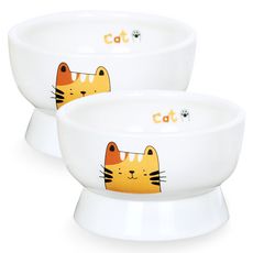 MONAGIO Pet Holo Cat 陶瓷餐具 2件套, 棕色的, 1套