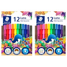 STAEDTLER 施德樓 LUNA 彩色筆, 12色, 2入