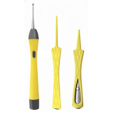 USB充電三合一發光耳掏組 ABS+不銹鋼 黃色, 1組, 1入