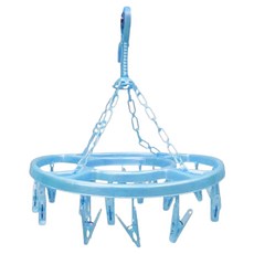 圓型曬衣架 曬襪架 16夾 23 x 23 x 1.5cm, 藍色, 1組