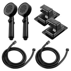 모나코올리브 5단 스파 샤워기 + 호스 + 각도조절 홀더 세트, 2개, 모던블랙