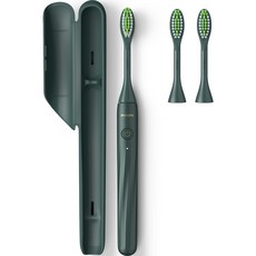 PHILIPS 飛利浦 攜帶式電動牙刷 充電款+刷頭 2入 深綠色, HY1200/08