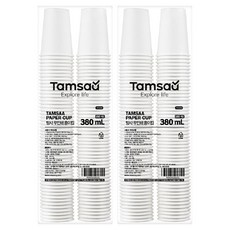 탐사 고평량 종이컵 무인쇄 380ml, 100개