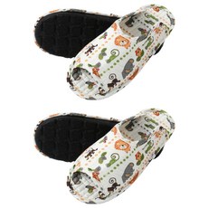 KiKiDi 男性療癒氣墊室內拖鞋, 動物紋白, 250