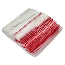 仁太塑膠 透明PE夾鏈袋 紅線款 聚乙烯材質, 100個裝, 10包, 8號(24 x 17cm)