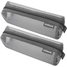 HEYJOY 簡約網狀鉛筆盒, 2個, 灰色