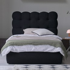 도모디자인 크로운 패브릭 침대 프레임 단품 방문설치, 블랙