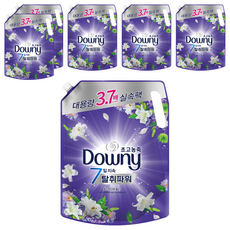 Downy 強效除臭衣物柔軟精補充包 白茶&百合香, 2.6L, 6包