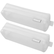 HEYJOY 簡約網狀鉛筆盒, 2個, 白色