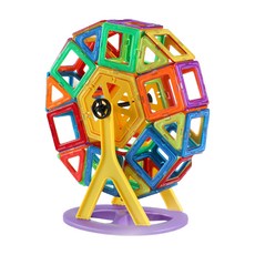 葉子小舖 百變磁力片 益智玩具30件 中號 彩盒 + 車輪組, 激發孩子想像力, 1組