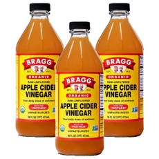 브래그 에플사이다비네거 유기농 사과 식초, 3개, 473ml 3개, 473ml