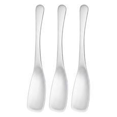 YOSHIKAWA 吉川 纖細順滑甜湯匙3件組 3072085, 銀色, 1組