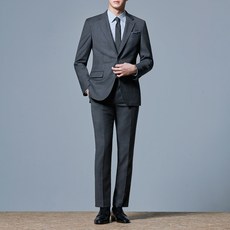 맨잇슈트 남성용 솔리드 포멀핏 베이직 정장 상하의 세트