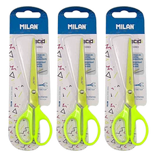 MILAN 極細精密事務剪刀 17cm, 黃色, 3個