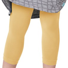 GIAT 吉亞特 超細纖維大彈力兒童七分褲襪 芥末黃, L