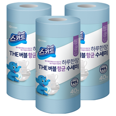 스카트 하루한장 THE 버블 항균 수세미, 스카이블루, 40개입, 3개