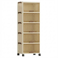 格調 矢野 折疊式多層翻蓋收納櫃 - 多樣化收納, 大容量, 多種使用場景, 自由變化, 全茶透色, 40面寬, 1個