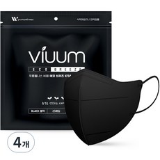 viuum 에코 브리즈 새부리형 마스크 대형 KF94, 25개입, 4개, 블랙