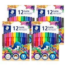 STAEDTLER 施德樓 LUNA 彩色筆, 12色, 4入