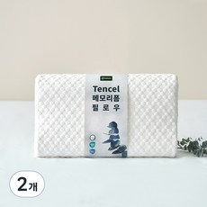 Topbedding 天絲記憶棉枕頭, 2個, 白色