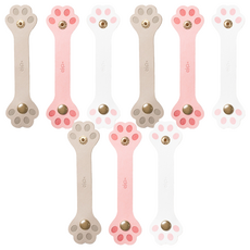 ekax 造型壓扣整線器 PU皮革, 棕色 + 粉色 + 白色, 3組