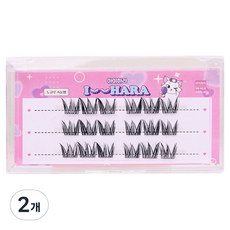 아이하라 가로 3줄 노글루 맥시래쉬 인조 속눈썹, 2개, 블랙