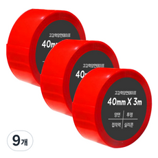 다다 초강력 실리콘 아크릴 폼 양면테이프 40mm x 3m, 9개