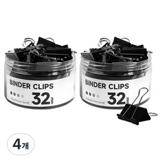 동아피엠에스 서류집게 더블클립 검정 32mm, 4개, 24개입, 대