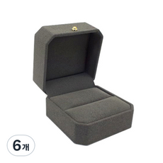 Bami Shop 麂皮戒指盒, 灰色, 6個