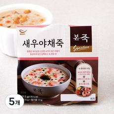 본죽 새우 야채죽 (냉장), 271.5g, 5개